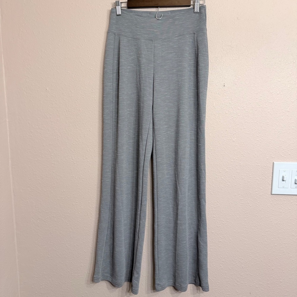 Prana Gray Wide Leg Lounge Pants High Rise Knit Yoga Trousers Womens Small